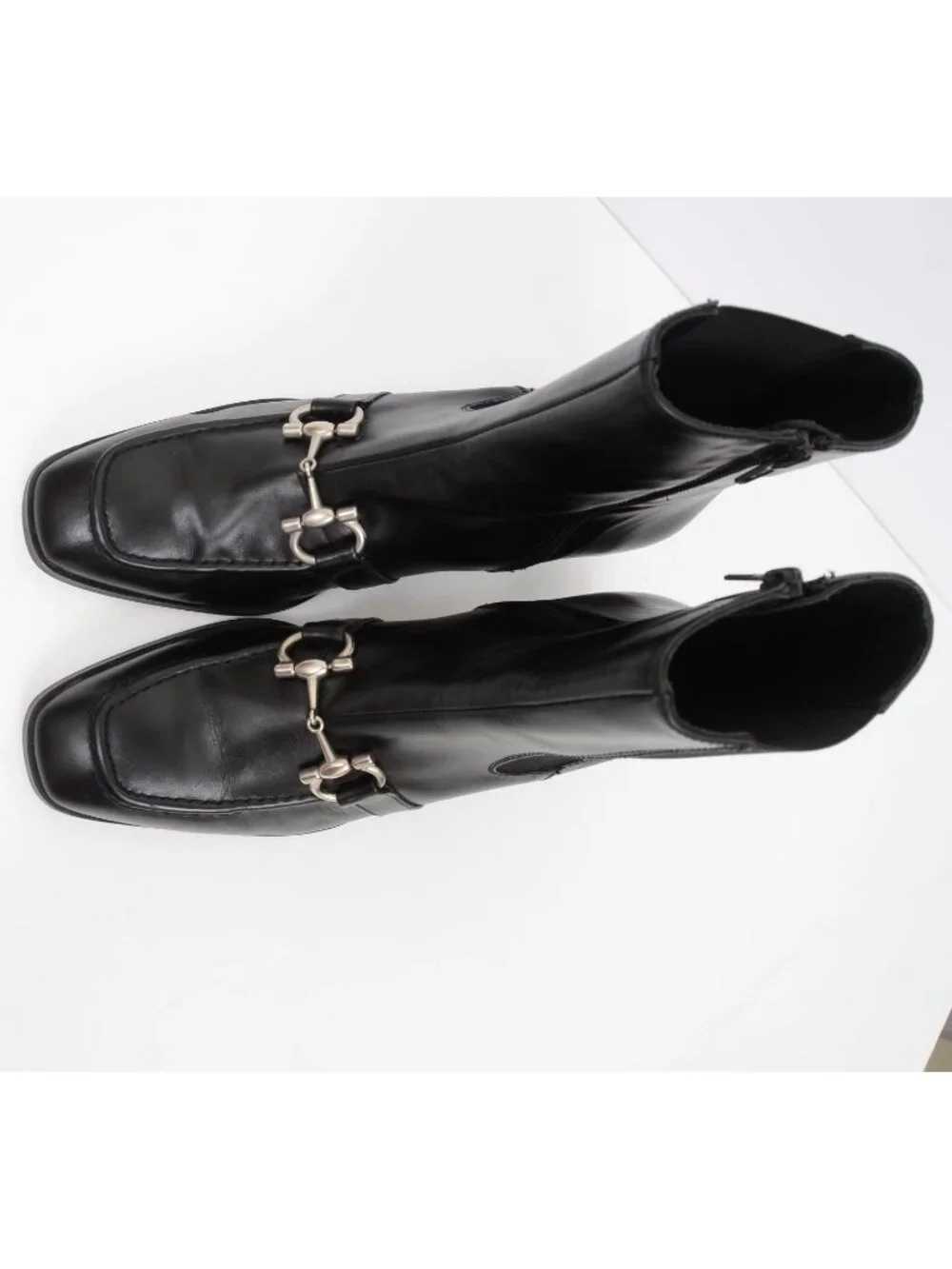 Renatta Made in Spain Womens 9 Black Leather Horsebit Ankle Heeled Dressy Boots‎
